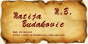 Matija Budaković vizit kartica